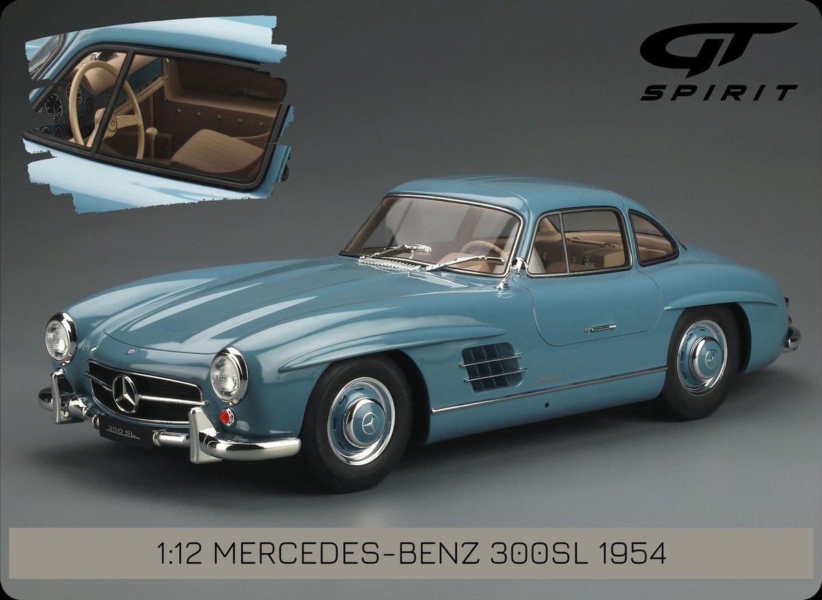 Mercedes-Benz 300 SL (W198) 1954 Lichtblauw 1-12 GT Spirit Limited 500 Pieces