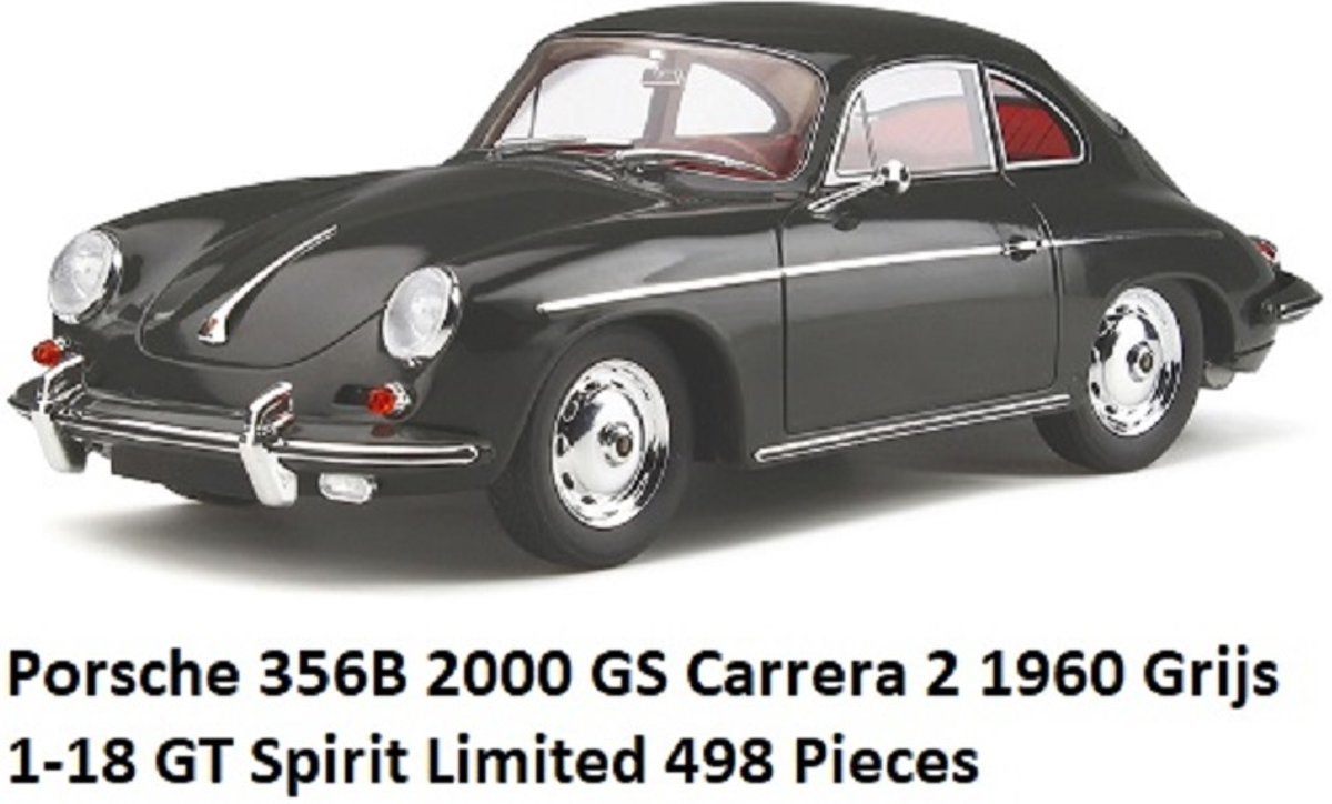 Porsche 356B 2000 GS Carrera 2 1960 Grijs 1-18 GT Spirit Limited 498 Pieces