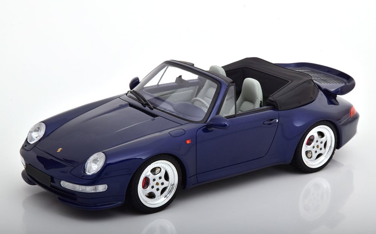 Porsche 911 (993) Turbo Cabrio 1995 Donkerblauw Metallic 1-18 GT Spirit Limited 999 Pieces