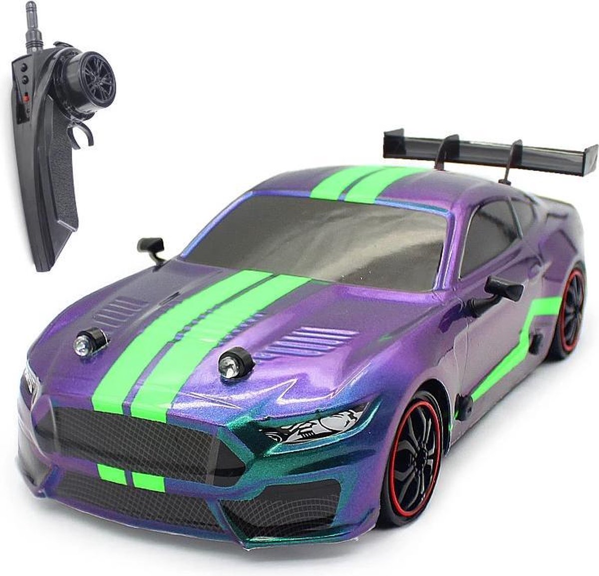 Mustang RC Radiografisch Bestuurbare Auto - RC Auto - Schaal 1:16 - 40km/h - 4WD Drift Racing - 2.4GHz - Bereik 100 meter - Bestuurbare Auto voor kinderen en volwassenen