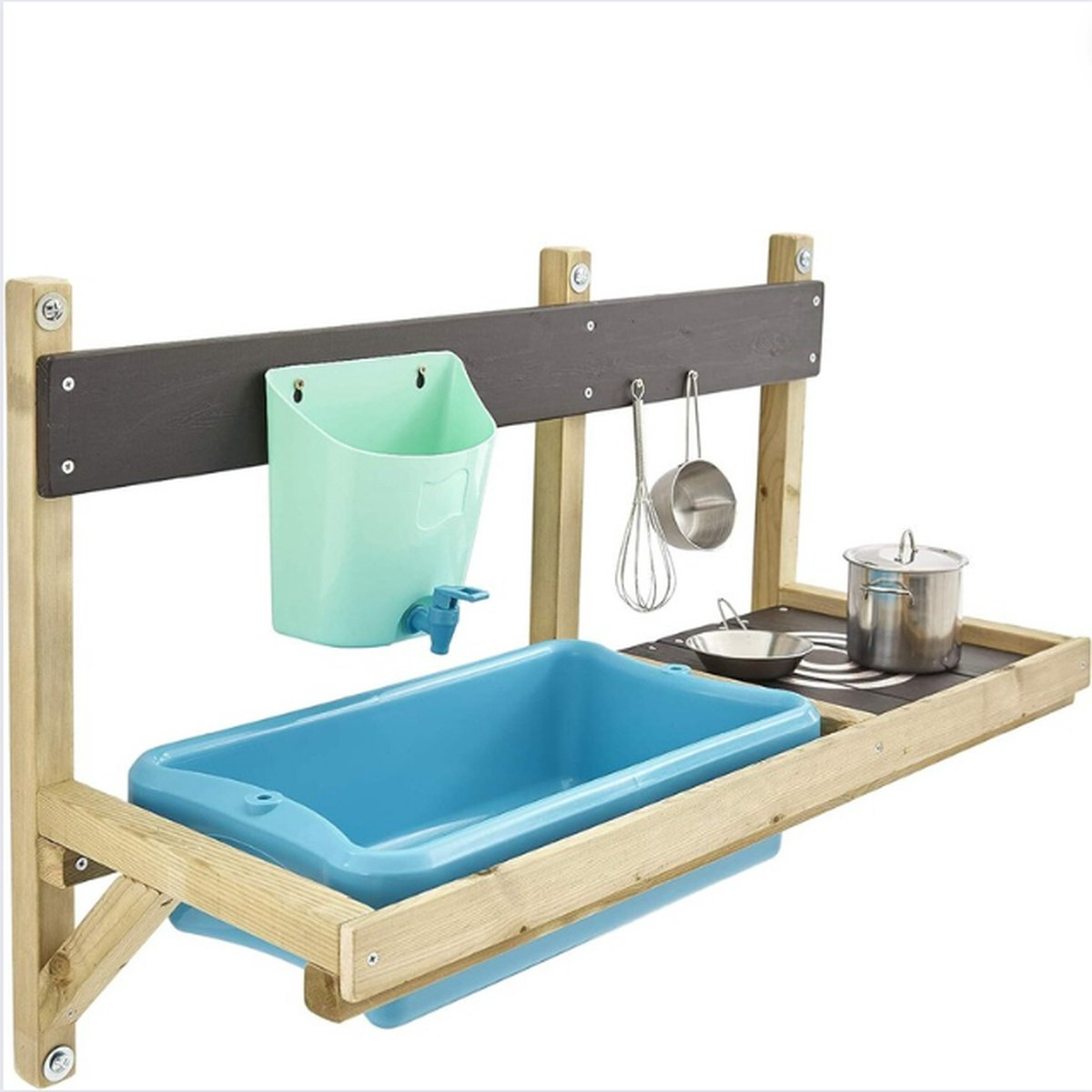 Modderkeuken - Mud Kitchen Met 3 Verschillende Pannetjes - Zand En Water Keuken Met Waterkraantje - Speelkeuken Tuin - Groot