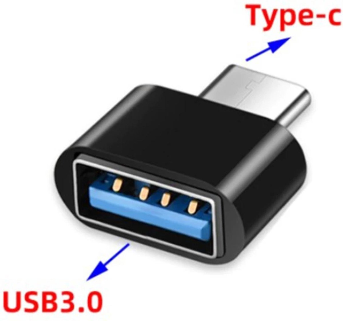 USB naar USB C - Usb verloop - Zwart - Kleine flashdrive converter - Smartphone Usb C  - Usb Hub - Samsung, LG, Huawai, enz