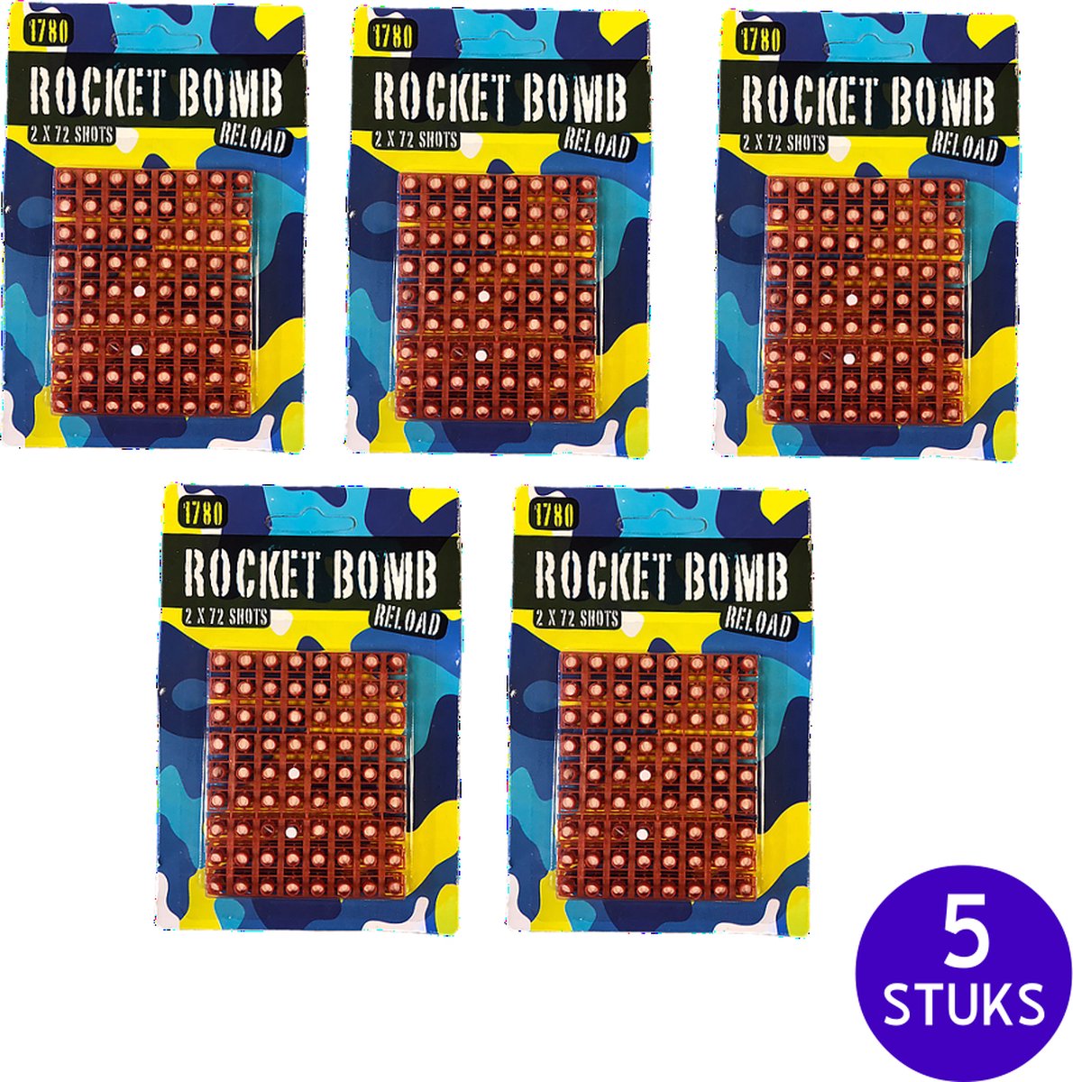 VOORDEELSET Rocket bomb reload klappertjes navulling set 5 stuks