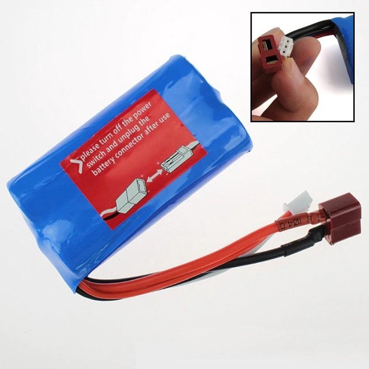 Lipo Accu 7,4V 1500 mAh voor RC Voertuig - Batterij voor Wltoys en Landbuster - RC Voertuig Accessoires - RC Auto Onderdelen - T-Plug Aansluiting - Rechargeable Battery