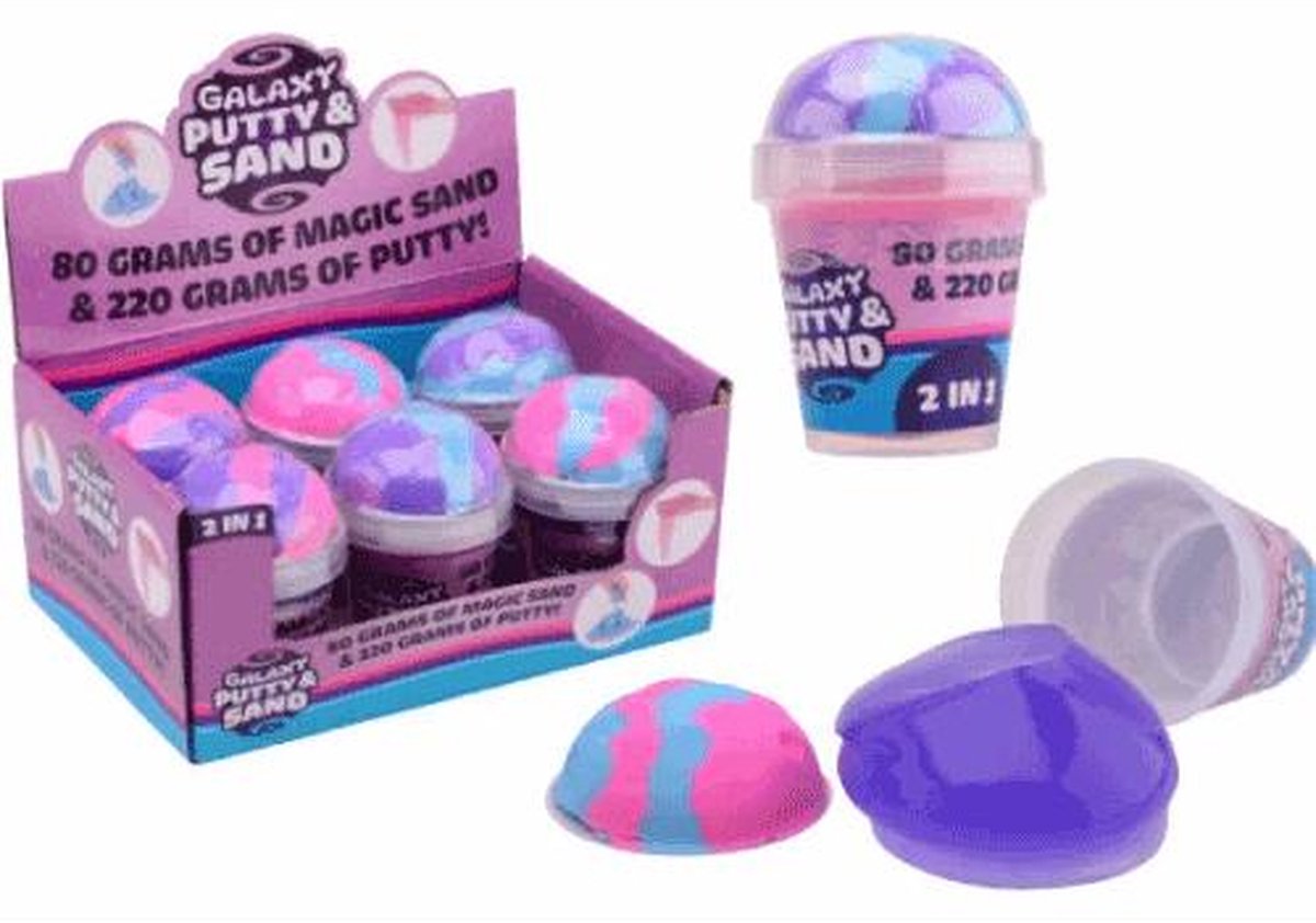 Zand en putty 2 in 1, 6 stuks in display