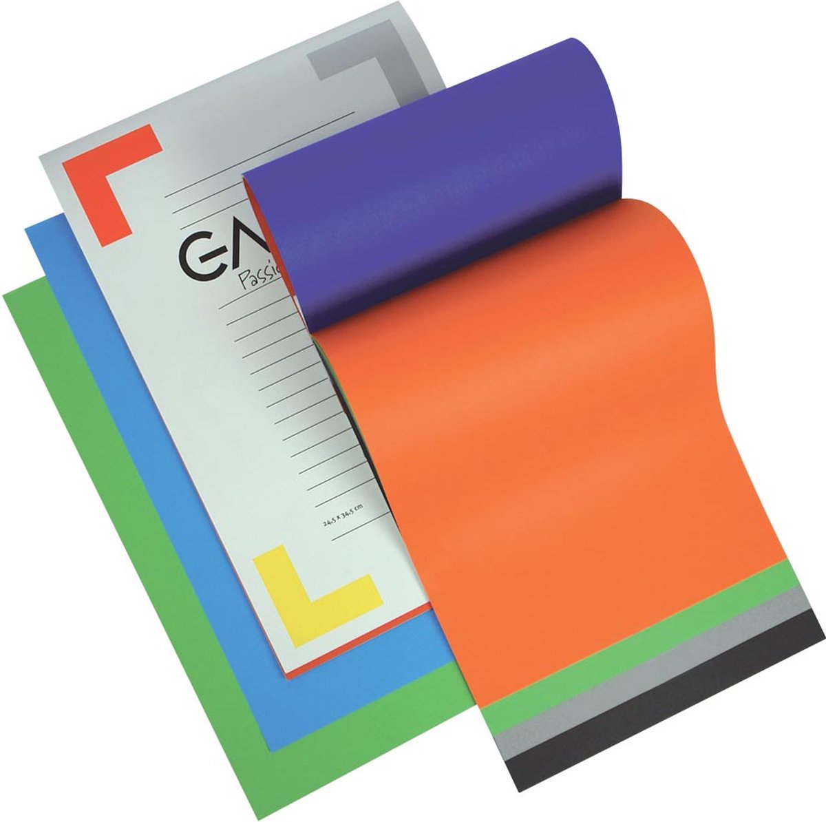 Gallery gekleurd tekenpapier Multicolor, ft 21 x 29,7 cm (A4), 120 g/m², blok van 20 vel 50 stuks