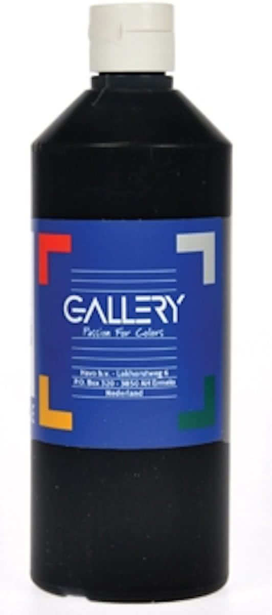 Gallery plakkaatverf flacon van 500 ml zwart