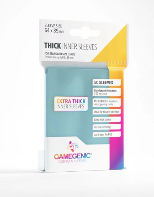 GameGenic - Thick Inner Card Sleeves Transparant (50 stuks)