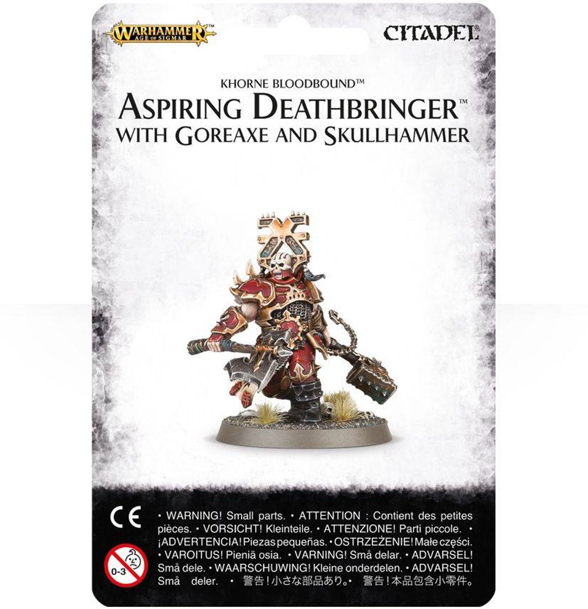 Age of Sigmar Khorne Bloodbound: Aspiring Deathbringer with Goreaxe and Skullhammer