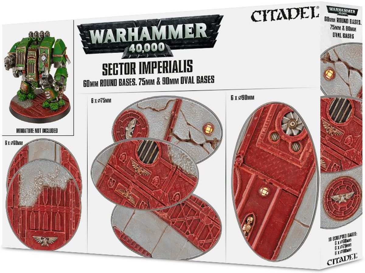 Warhammer 40,000 - Sector Imperialis (60mm Round Bases + 75 & 90mm Oval Bases - 60 stuks)