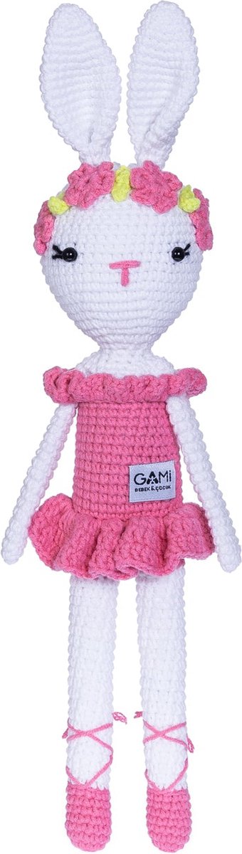 Gami Handmade gehaakte knuffel konijn D. roze