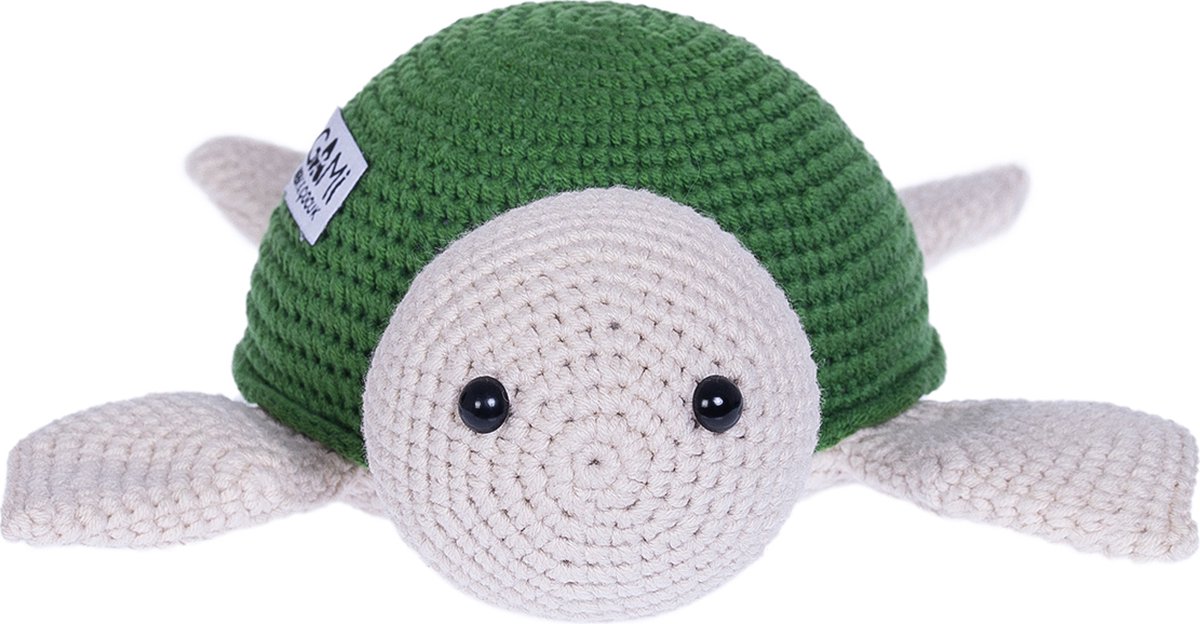 Gami Handmade gehaakte knuffel schildpad Donker groen