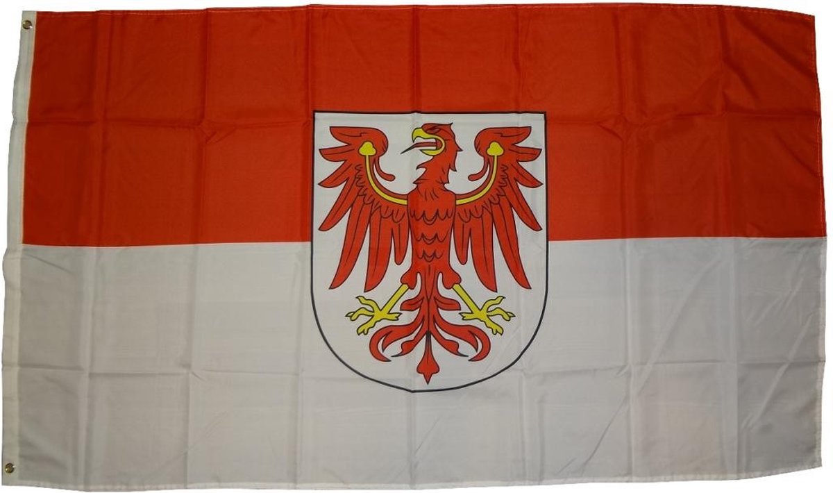 Brandenburg vlag 90 x 150 cm vlag met 2 oogjes 100 g/m² stofgewicht sisflag sissen