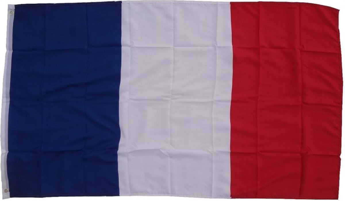 Flag France 90 x 150 cm vlag met 2 oogjes 100 g/m² stofgewicht sistlags takel