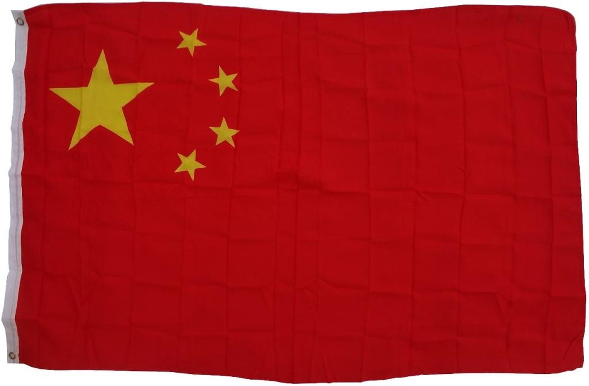 Vlag China 90 x 150 cm vlag met 2 oogjes 100 g/m² stofgewicht sis vlag