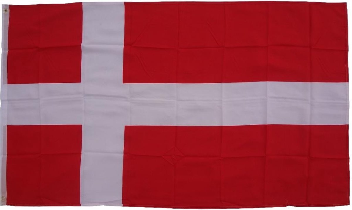 Vlag Denemarken 90 x 150 cm vlag met 2 oogjes 100 g/m² stofgewicht sis vlag voor mast