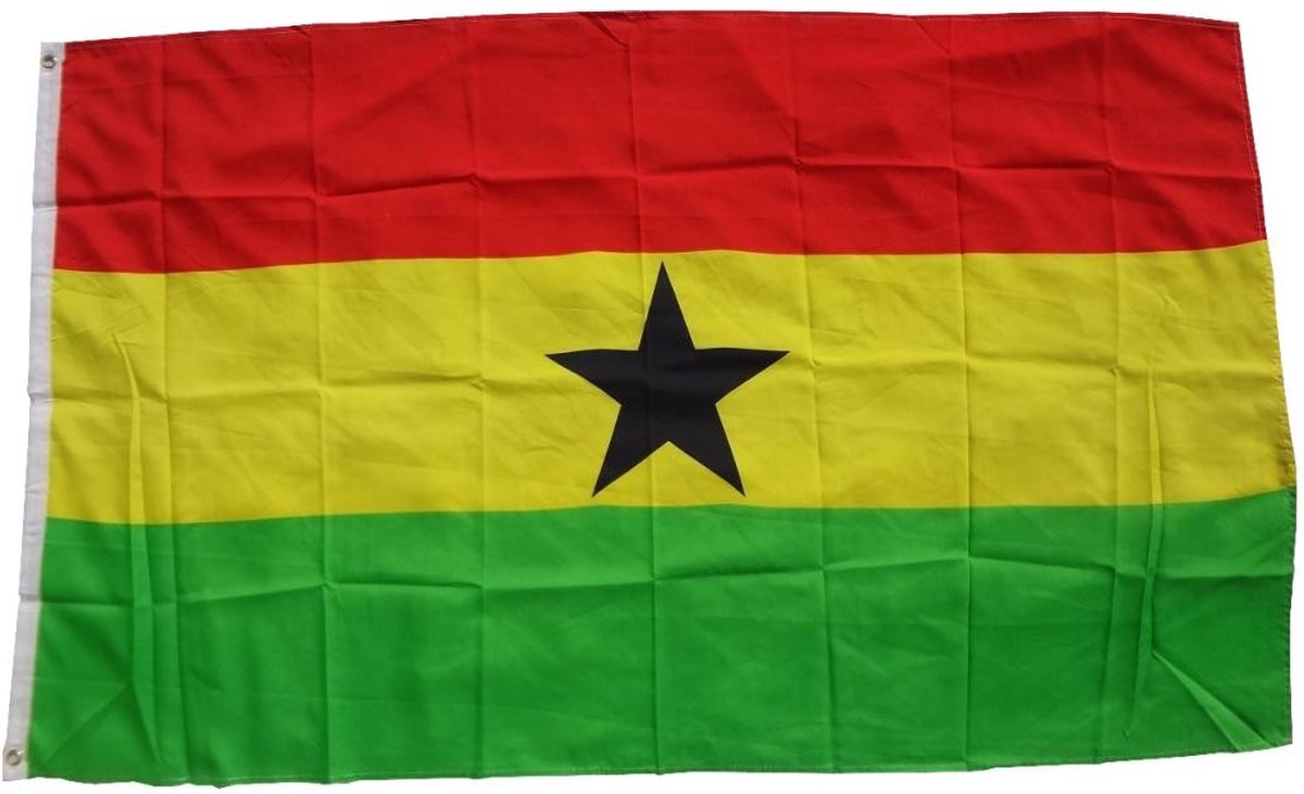 Vlag Ghana 90 x 150 cm vlag met 2 oogjes 100 g/m² stofgewicht sis vlag