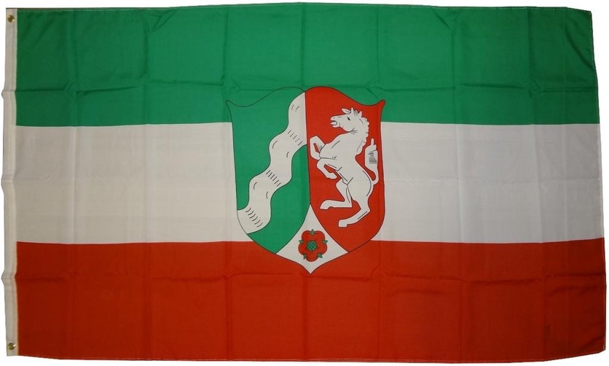 Vlag North Rhine-Westphalia 250 x 150 cm vlag met 3 oogjes 100 g/m² stofgewicht