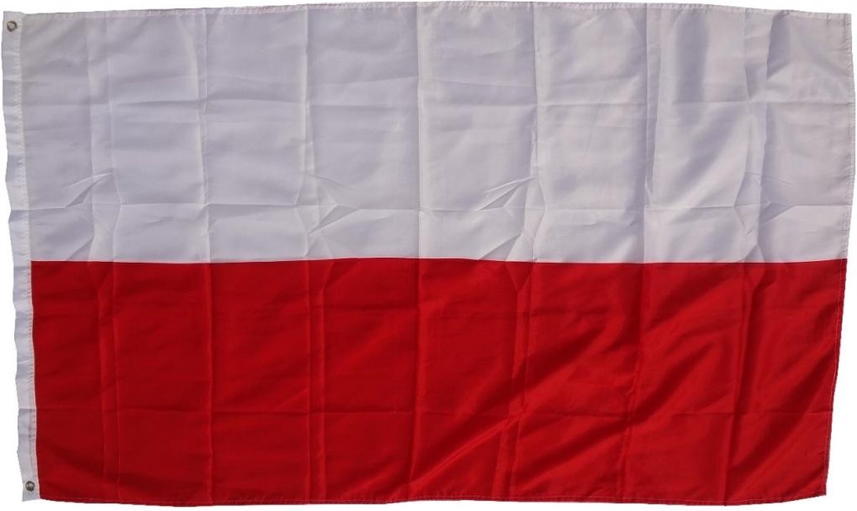 Vlag Polen 90 x 150 cm vlag met 2 oogjes 100 g/m² stofgewicht sissen