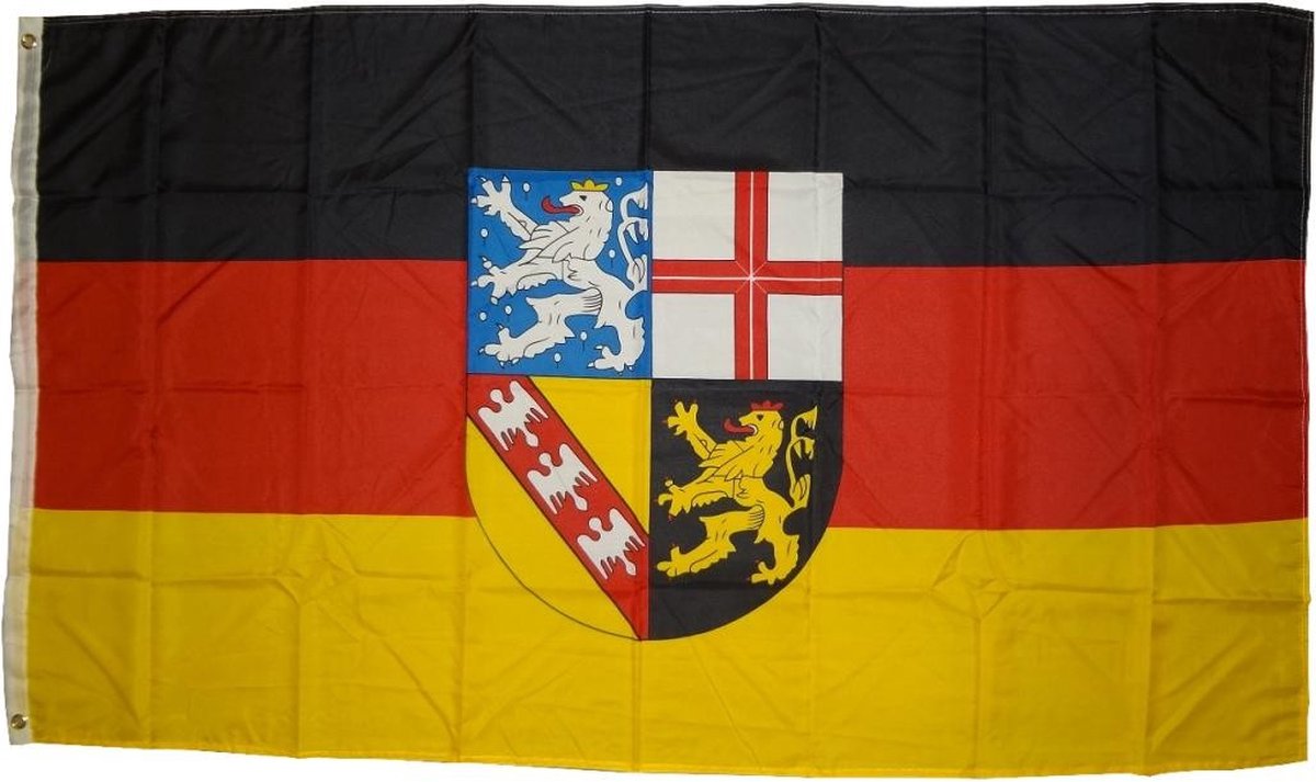 Vlag Saarland 90 x 150 cm vlag met 2 oogjes 100 g/m² stofgewicht sistlags gehesen