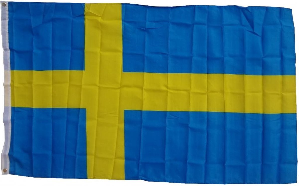 Xxl vlag Zweden 250 x 150 cm vlag met 3 oogjes 100 g/m² stofgewicht sistflagge