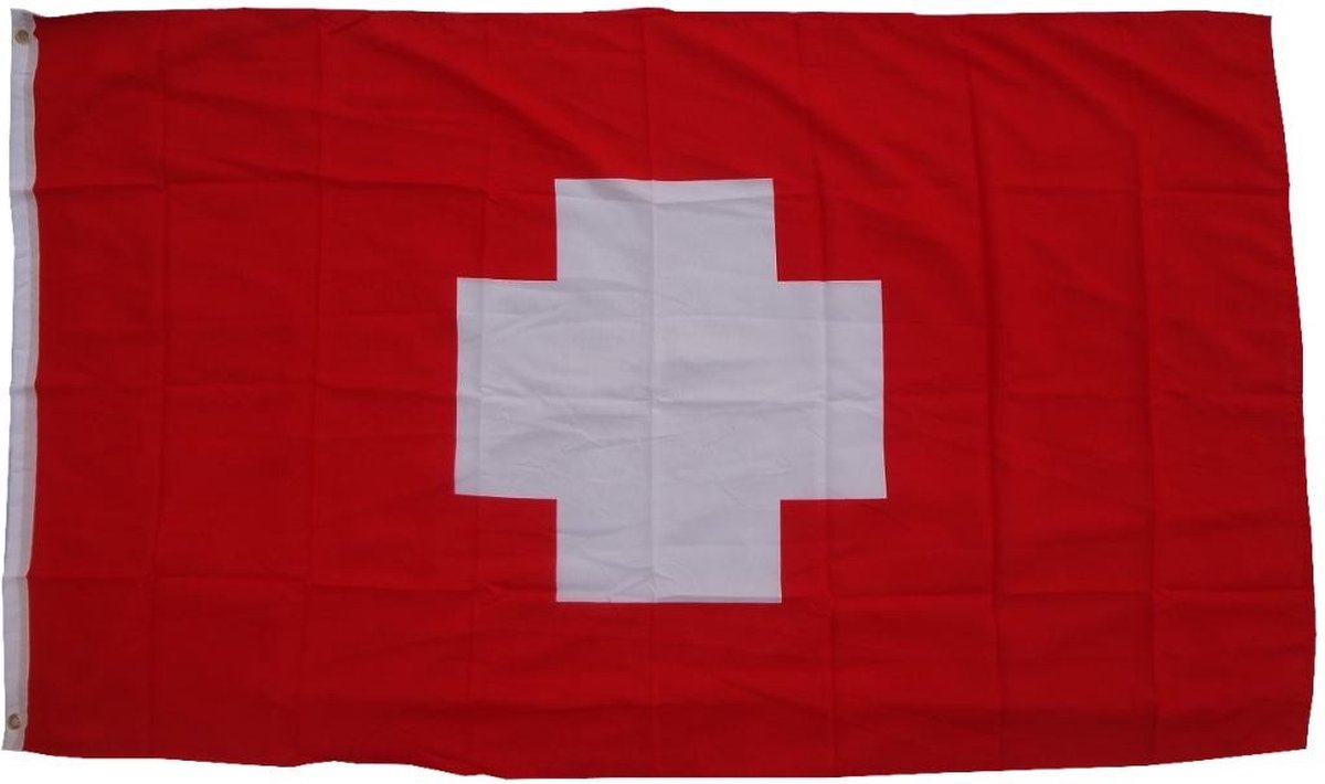 Xxl vlag Zwitserland 250 x 150 cm vlag met 3 oogjes 100 g/m² stofgewicht sisflag sissen