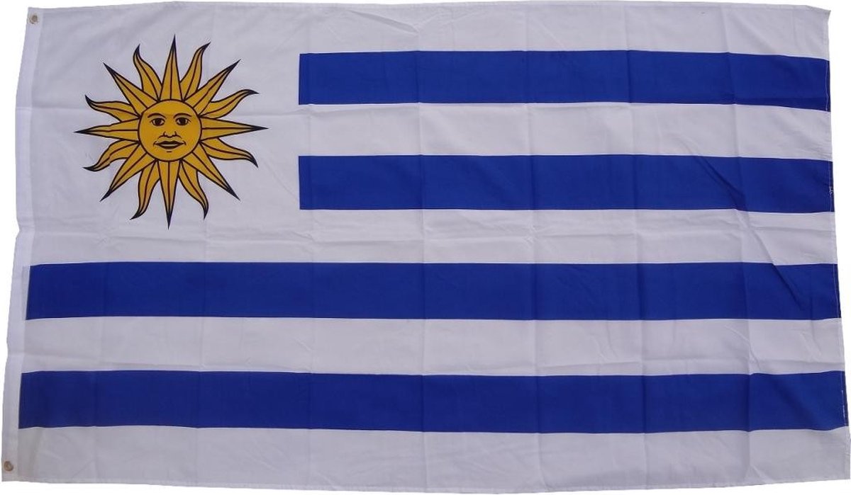 Xxl vlag uruguay 250 x 150 cm vlag met 3 oogje 100 g/m² stofgewicht sistflag mast