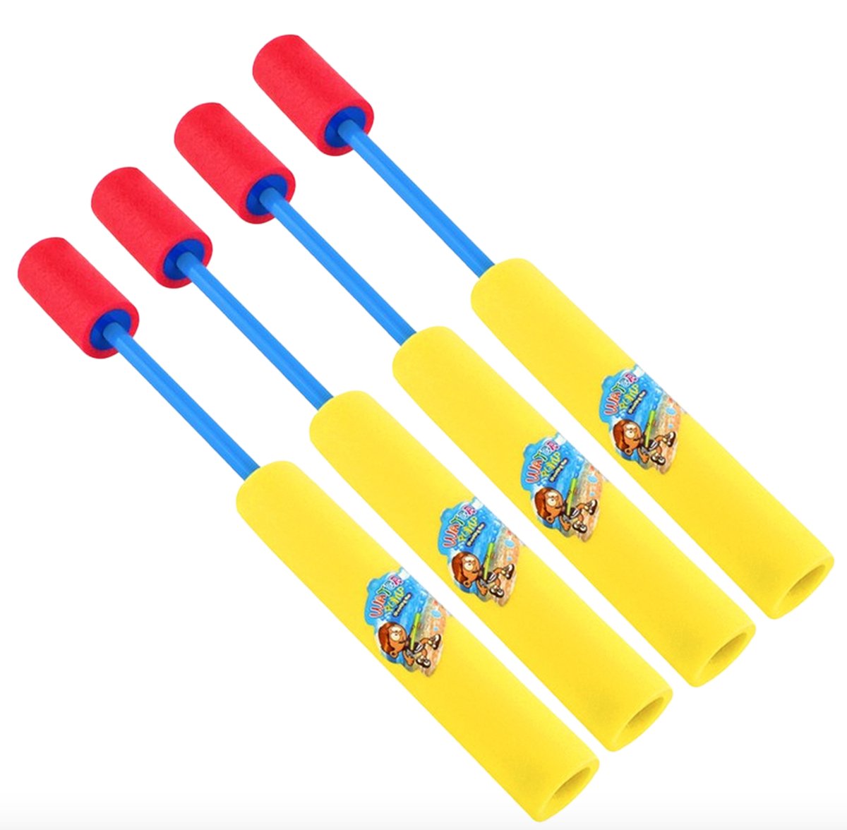 Waterpistolen 4-pack van Gard In - Foam Waterpistool – 35 cm – Waterspuiter voor Kinderen – Buitenspeelgoed / Waterspeelgoed – voor Jongens en Meisjes – Water Pistool / Pistolen – Water Gun / Watergun – Geel / Rood