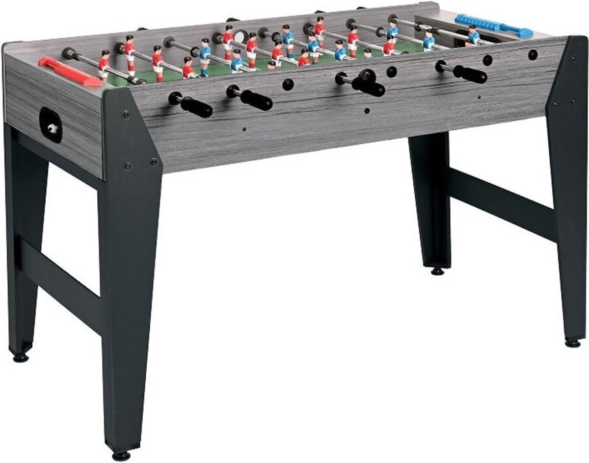   F-Zero Voetbaltafel - Kickertafel - Telescopische stangen - Voetbal - Grijs Eiken - voor kinderen tot 12 jaar - inclusief 2 balletjes