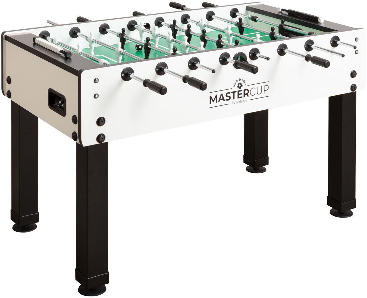   Voetbaltafel MasterCup Black & White – Professionele   – Stevig en Stijlvol Design – Verstelbare Poten – Voor Thuis, School of Kantoor – Inclusief 10 Ballen-Showroom Eindhoven - Geschenk - Kado -