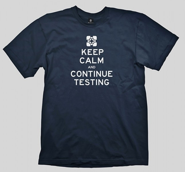 T-Shirt Portal 2 - Keep Calm & Continue Testing, navy,