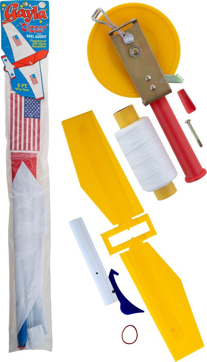 Windvogel - Kite - Wind vlieger   CLIPPER ROOD/WIT - 127 cm spanbreedte + GRATIS MOLEN MET TOUW EN KITEBIRD