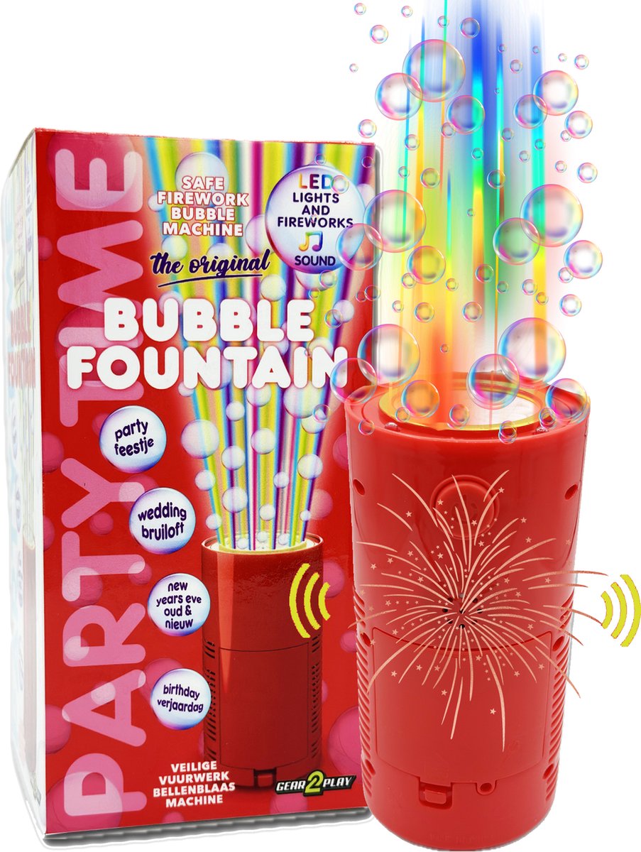Bubble Fountain -   Machine met licht en vuurwerkgeluid