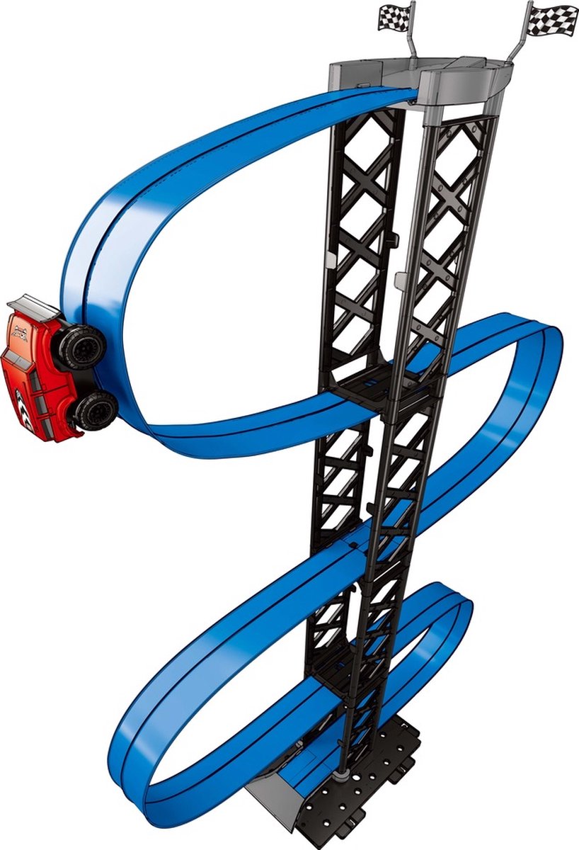 Gearbox Magnetische Racebaan - 1 Meter Hoog - 20 Onderdelen - Inclusief Auto - Blauw