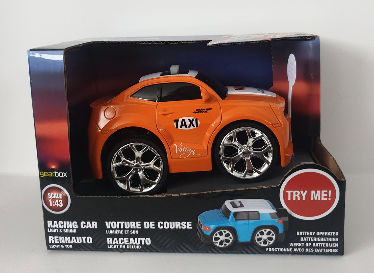 Raceauto - Taxi - Politie met Licht + Geluid - Assorti