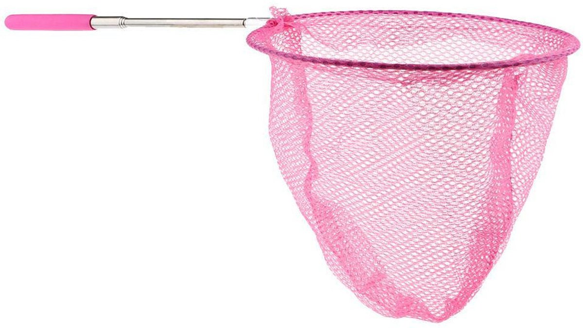 Gebro Vlindernet/insectennet - neon roze - metaal - 86 cm