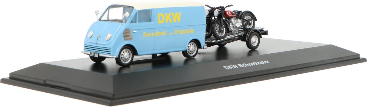 DKW Bestelwagen + aanhanger - Modelauto schaal 1:43