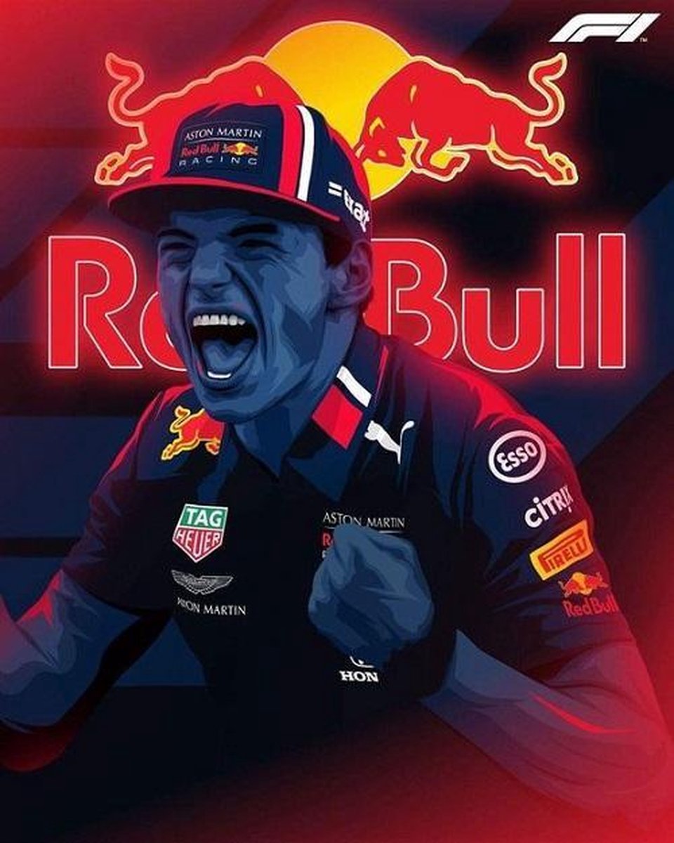 Diamond painting 40 x 50 cm max verstappen volledige bedrukking ronde steentjes direct leverbaar formule 1 - max - verstappen - red -