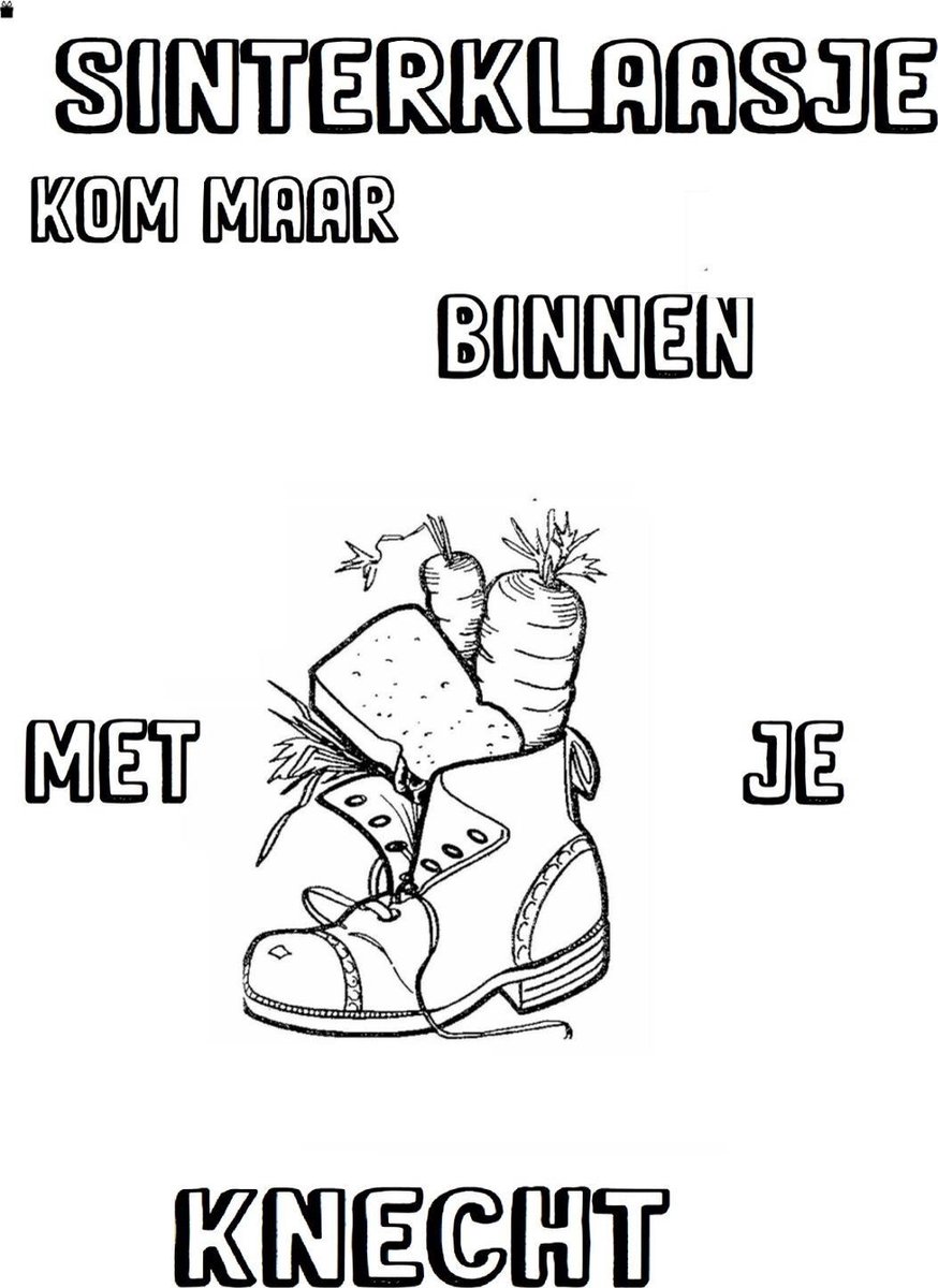 Raamsticker Sinterklaasje kom maar binnen