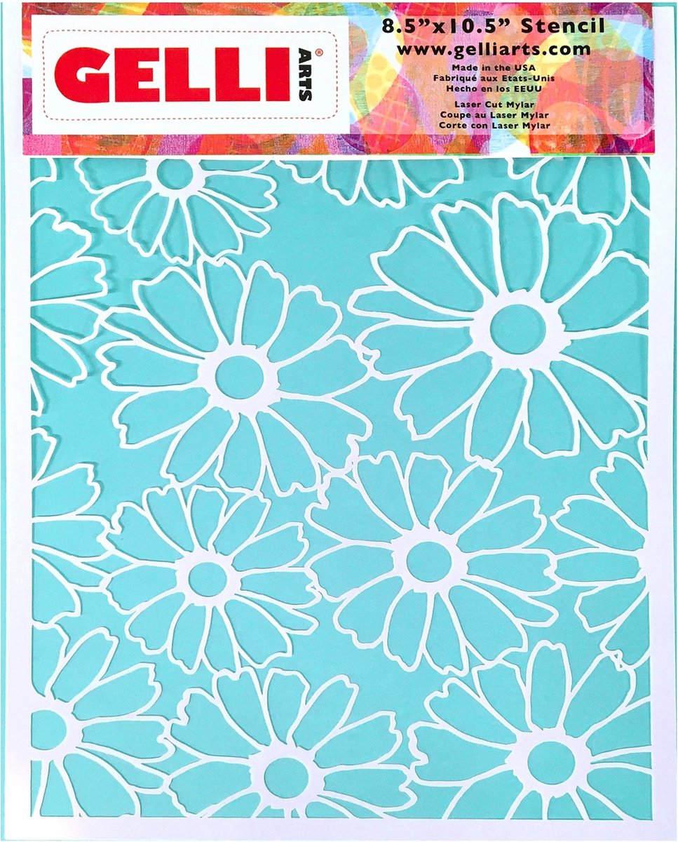 Gelli Arts Flower Stencil 20.3x25.4cm