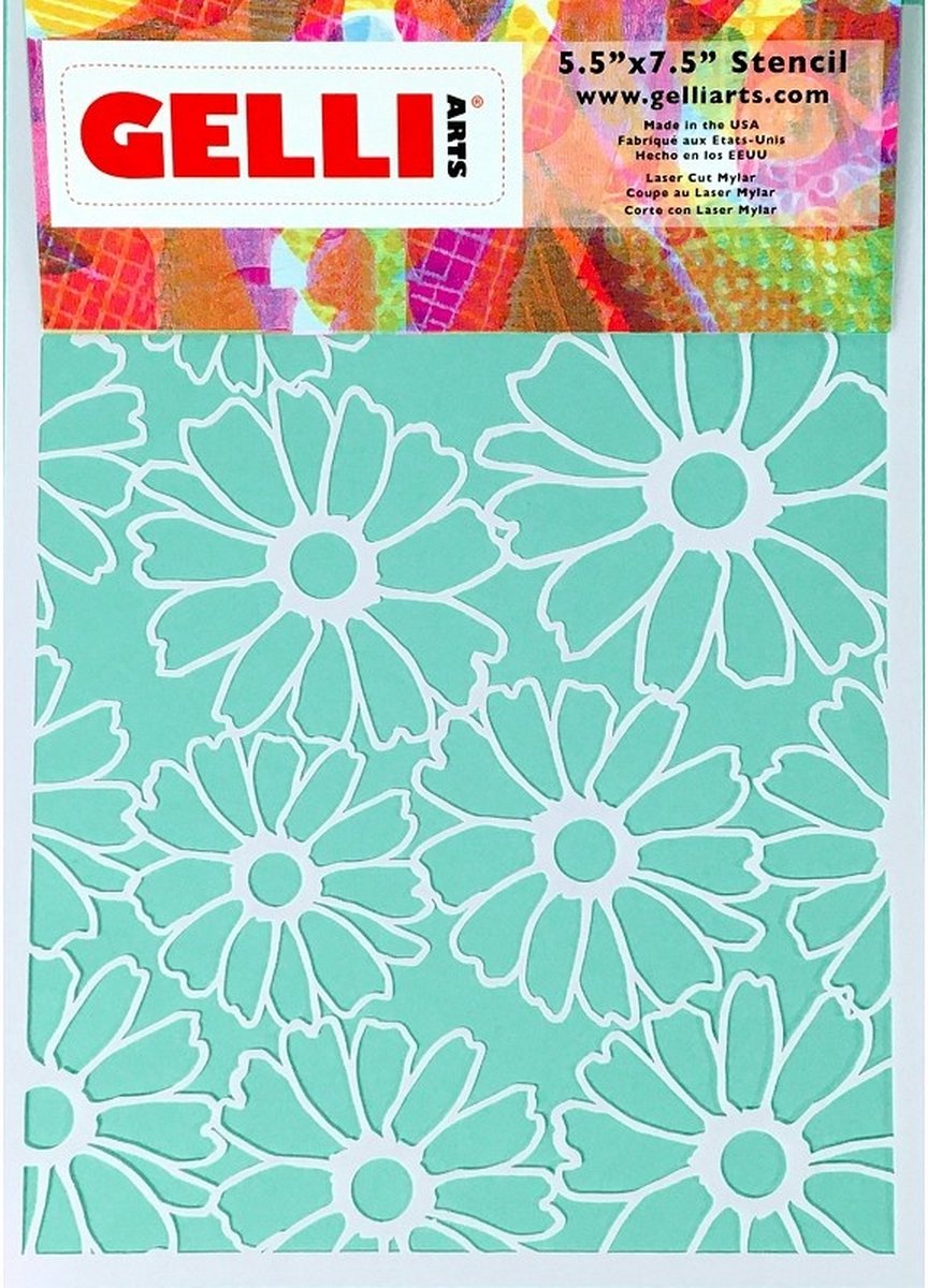 Gelli Arts Flower Stencil 20.3x25.4cm