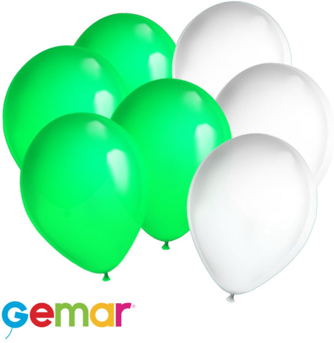 30x ballonnen Lime Groen en Wit (Ook geschikt voor Helium)