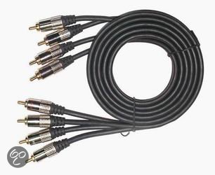 4x RCA to 4x RCA 1.8m cable gold-platedconnectors. blister packing