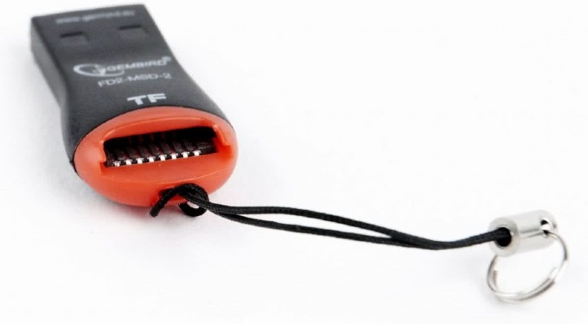 Gembird FD2-MSD-2 USB 2.0 Zwart, Rood geheugenkaartlezer