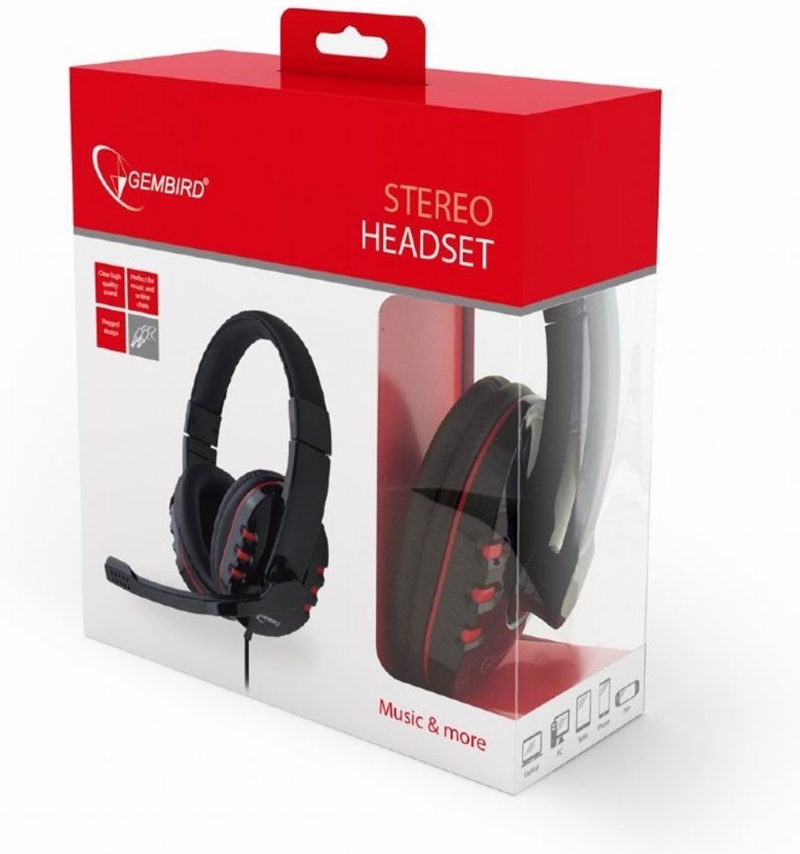 Gembird GHS-402 - Gaming headset met microfoon, glossy zwart