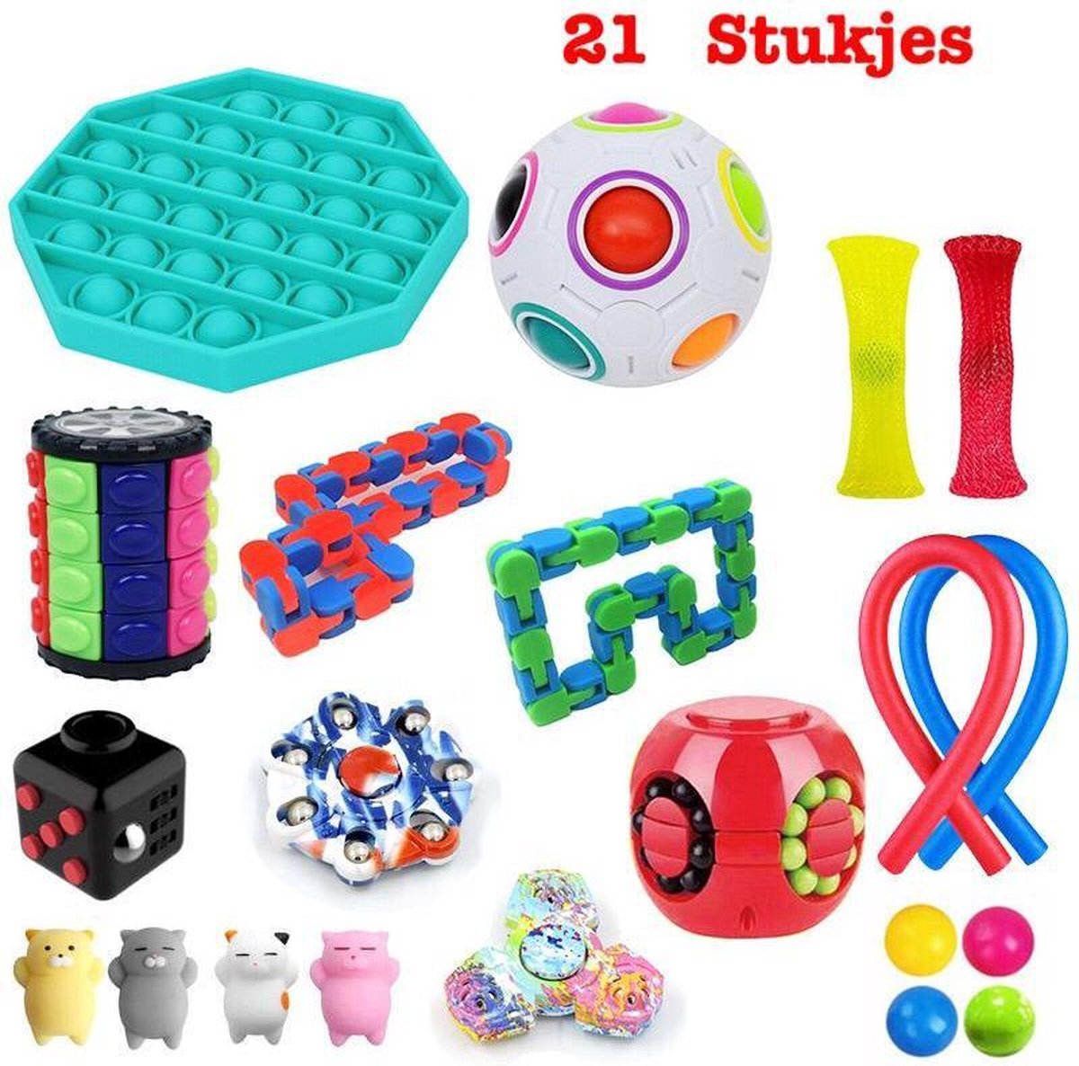 Fidget Toys Pakket - 21 Stukjes