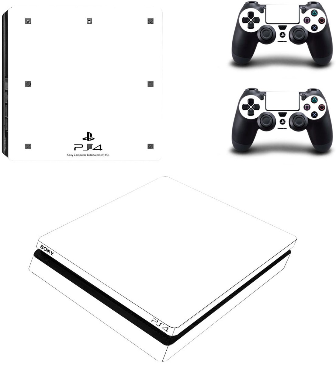 Witte Playstation 4 Slim Skin Sticker