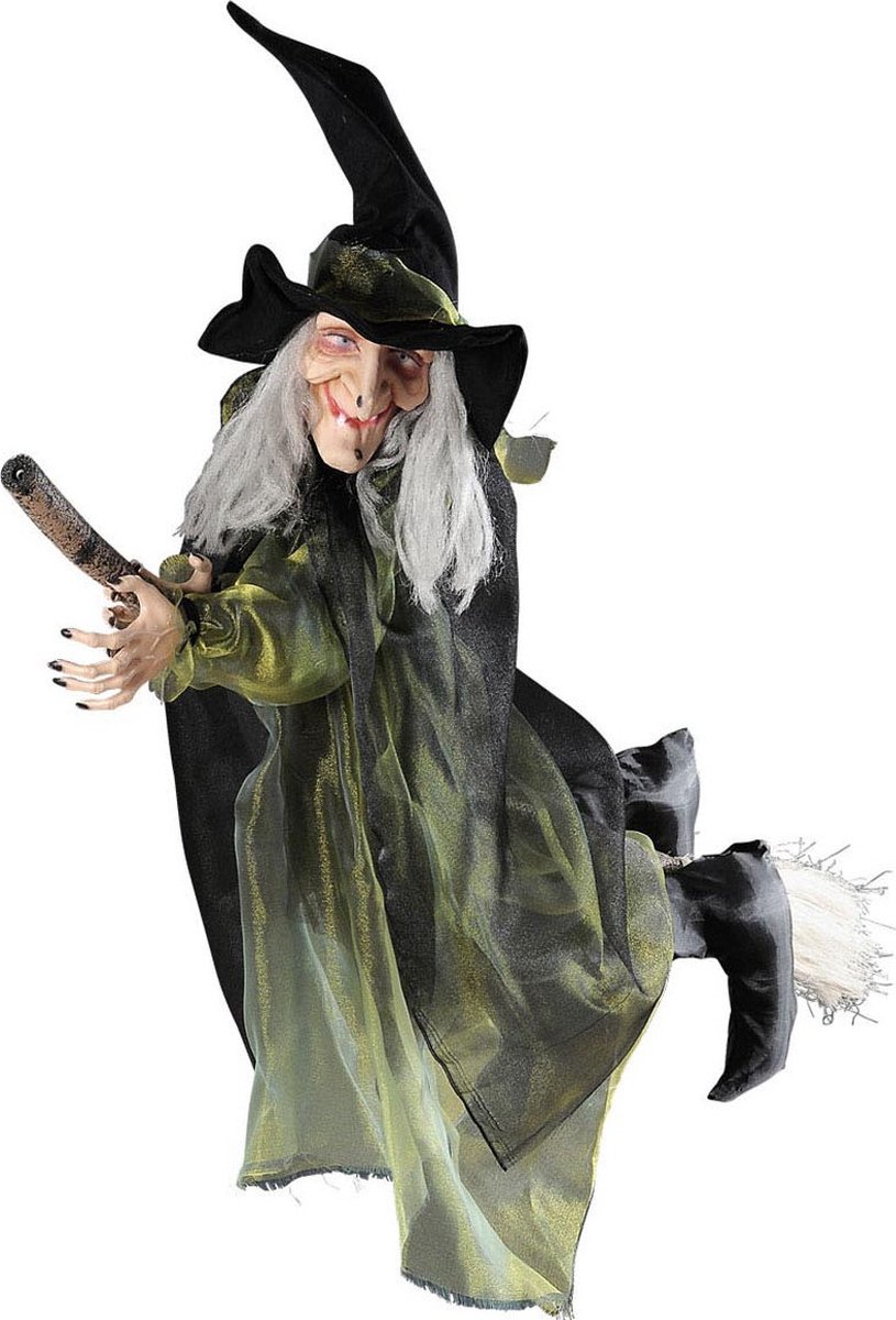 Vliegende heks op een bezem