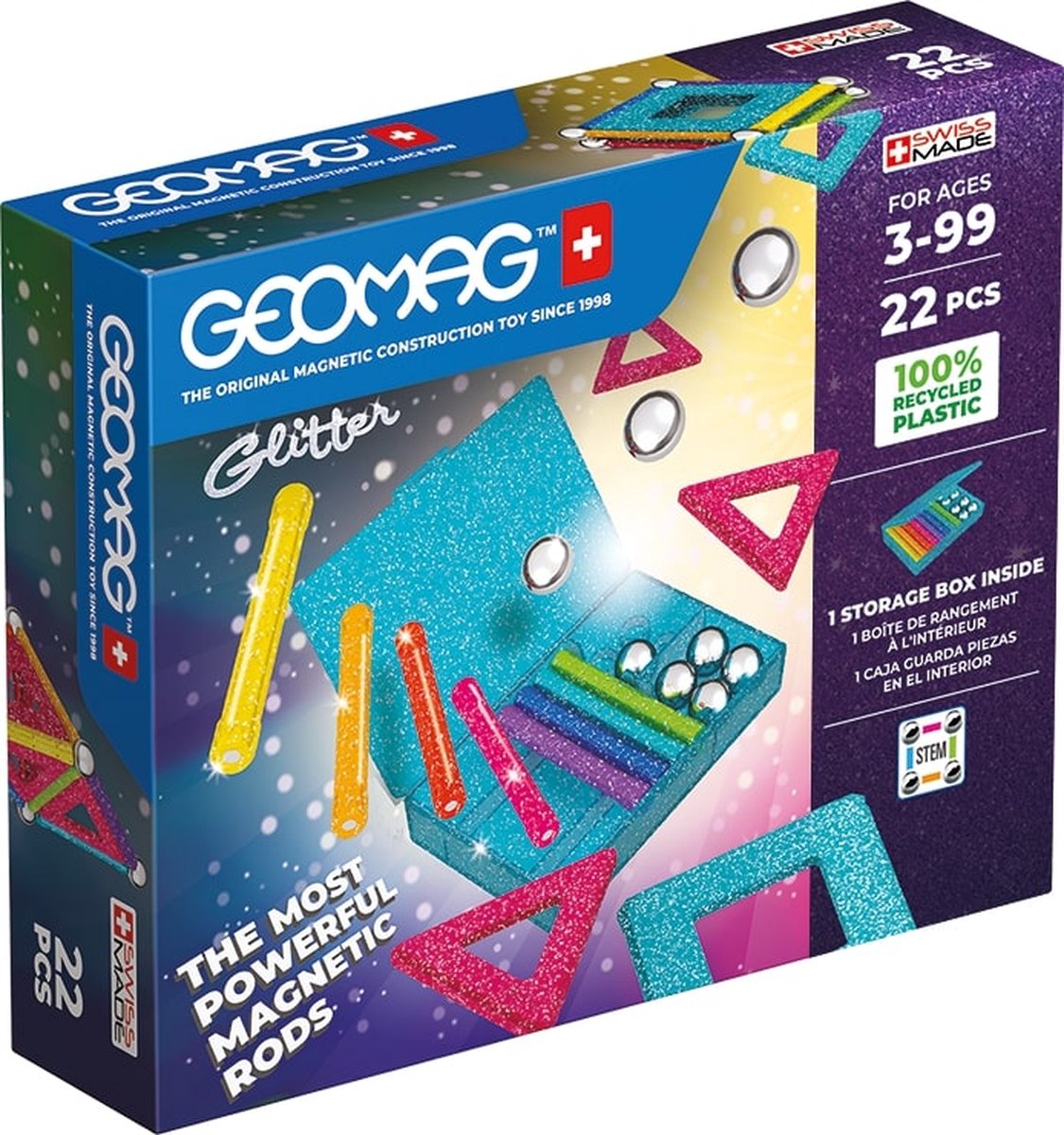 Geomag Glitter Panels Recycled 22 pcs