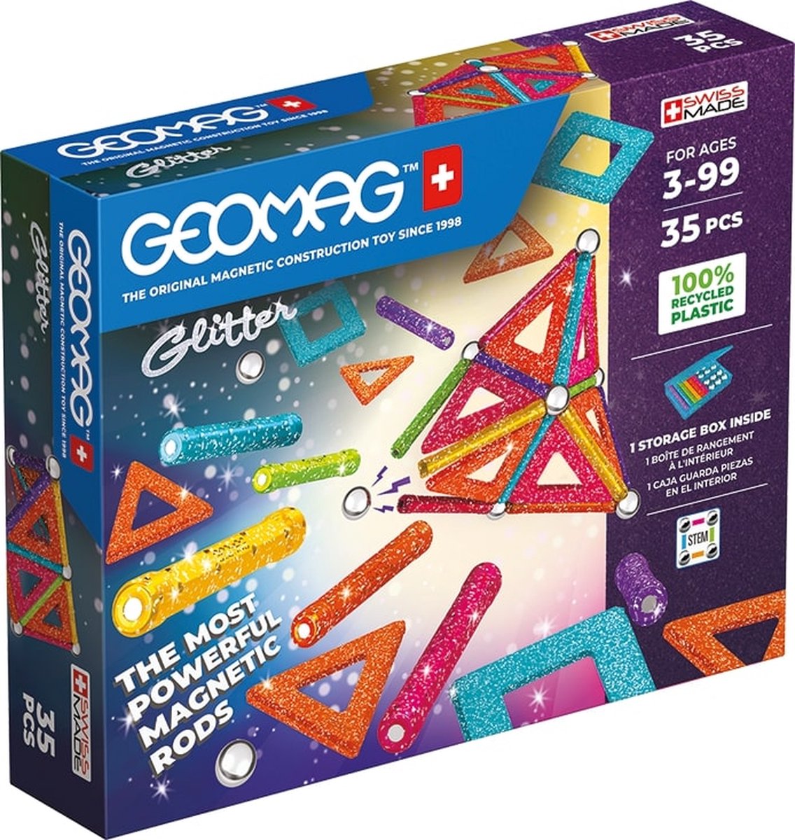 Geomag Glitter Panels Recycled 35 pcs